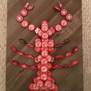 Beer Bottle Cap Wall Art- Lobster